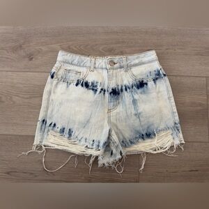 Zara Stylish Tie-Dye Denim Shorts